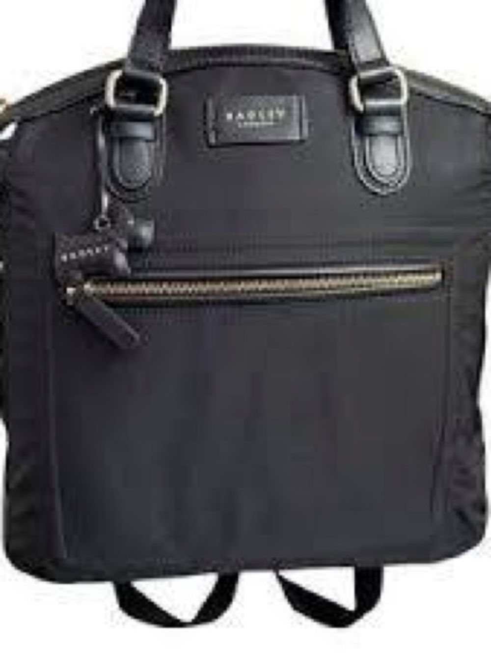 RADLEY LONDON Black Nylon Backpack with Leather Trim